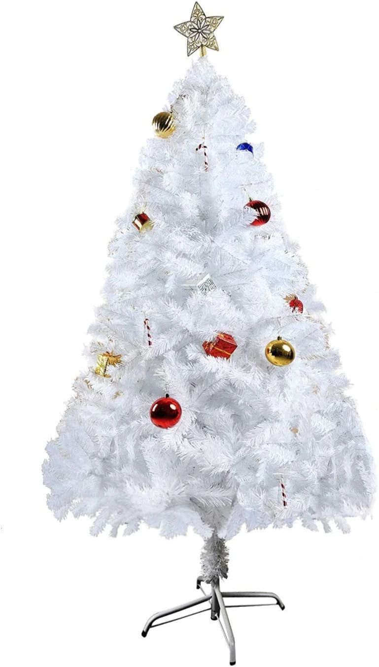 5Ft Premium Spruce Artificial Christmas Tree w/Metal Stand - White
