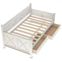 Twin Size Wooden Modern and Rustic Casual Style Daybed - Cream White