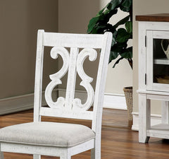 Distressed White 2pcs Dining Chairs