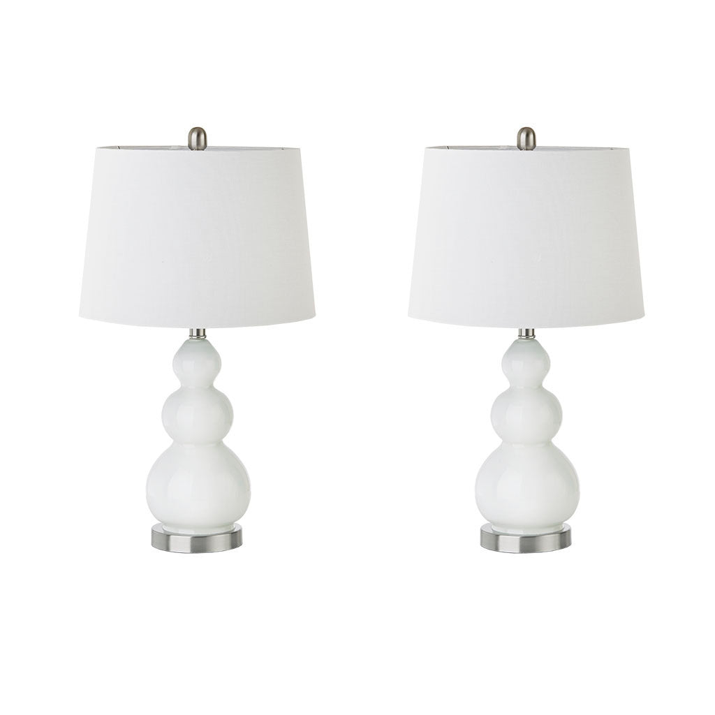 Covey Curved Glass Table Lamp (Set of 2) - White
