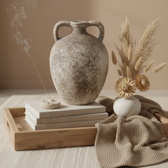 Rustic Ceramic Vase Textured Minimalist style 10’’ tall