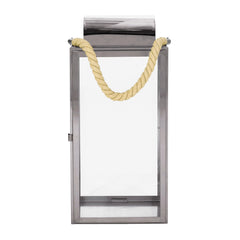 19"H Stainless Steel Lantern - Silver