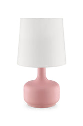 17.25" Tall Modern Mid-Century Touch On Table Lamp, Powder Pink