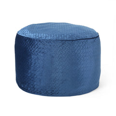Arnside Glam 4 Foot Velvet Quilt Patterned Beanbag - Navy