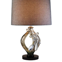 28.25" Tall Polyresin Table Lamp "Balleria" - Crystal and Glass Accent