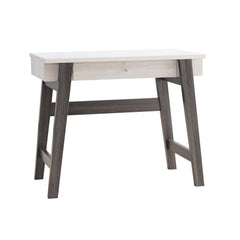 Home Office Desk White & Distressed Grey