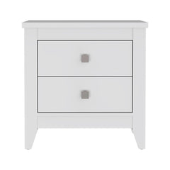 Amara Nightstand, Two Shelves/Four Legs - White