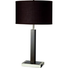 30" Tall Metal and Polyresin Table Lamp with Dark Espresso Finish, Fabric Shade
