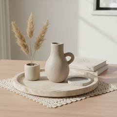 Minimalist Vase with 1 handle Tan Matte 8.5"