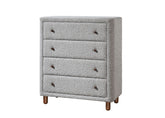 4-Drawer Upholstered Chest Dresser - Grey