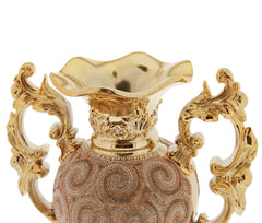 Chrome Plated Crystal Embellished Ceramic Vase