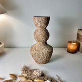 Minimalist Distressed Brown Wash Vase 14"