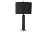 28"H, Table Lamp, Black Metal, Black Shade, Contemporary