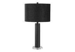28"H, Table Lamp, Black Metal, Black Shade, Contemporary
