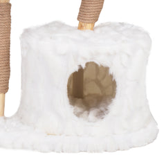 Natural Branch Cat Tower, Luxury Cat Condo - White