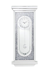 Wall Clock Mirrored & Faux Diamonds