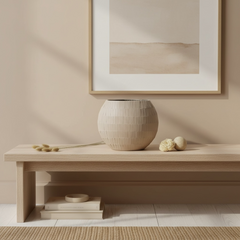 Mosaic Glass Vase 9", Tan Matte