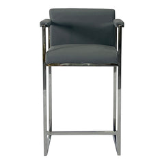 Silver and Gray Dining Chair Bar Stool for Kitchen