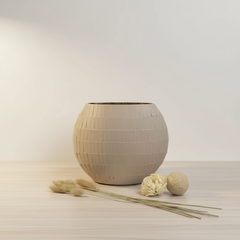 Mosaic Glass Vase 9", Tan Matte