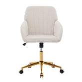TY Ergonomic Swivel Office Chair, Adjustable and Comfortable, Beige Velvet Upholstery, 24.60 x 22.84 x 38.00 inches