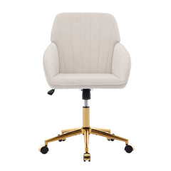 TY Ergonomic Swivel Office Chair, Adjustable and Comfortable, Beige Velvet Upholstery, 24.60 x 22.84 x 38.00 inches
