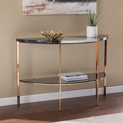 Modern Half-Moon Console Table - Black