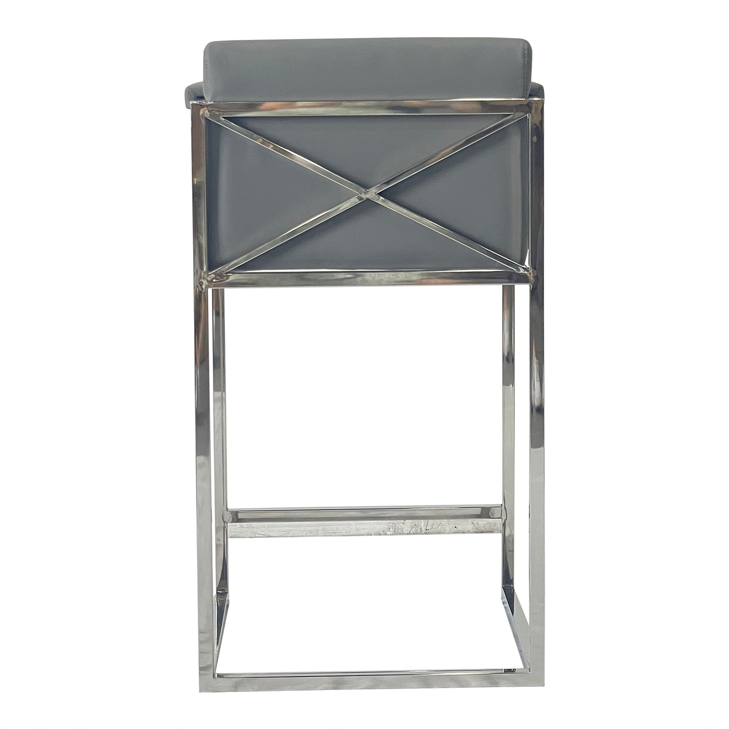 Silver and Gray Dining Chair Bar Stool for Kitchen