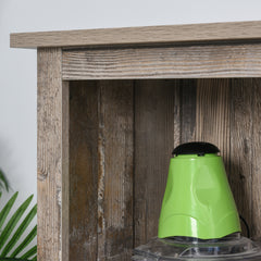 Freestanding Rustic Kitchen Buffet with Hutch, Pantry Storage Cabinet with Sliding Barn Door, Adjustable Shelf - Vintage Wood