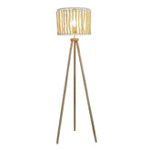 Brillo Three Legged Floor Lamp Natural 110V Standing Light for Living Room Chair, Bedside & Study Area