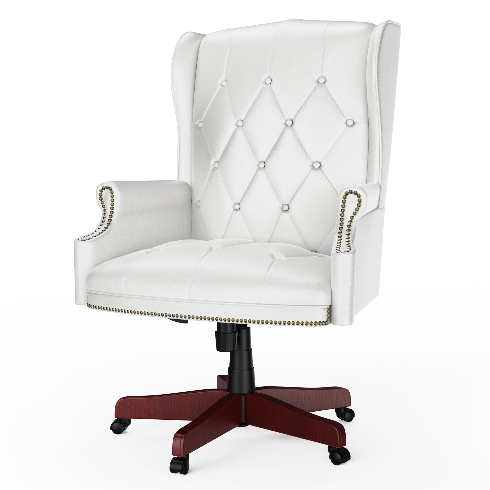 Executive Office Chair, Ergonomic Design High Back Reclining Comfortable Desk Chair - White