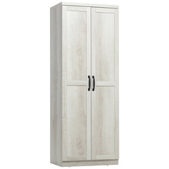 63' 2-Door Kitchen Pantry, Freestanding Storage Cabinet with 5-tier Shelving and 2 Adjustable Shelves for Dining Room, Antique White