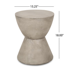 Modern Hourglass Side Table - Light Grey