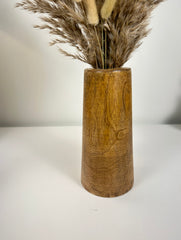 Rustic Decorative Vase Wood 8" tall - Brown