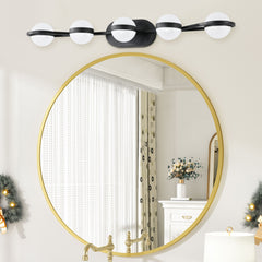 Vanity Lights With 5 LED Bulbs For Bathroom Lighting - Black