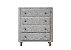 4-Drawer Upholstered Chest Dresser - Grey