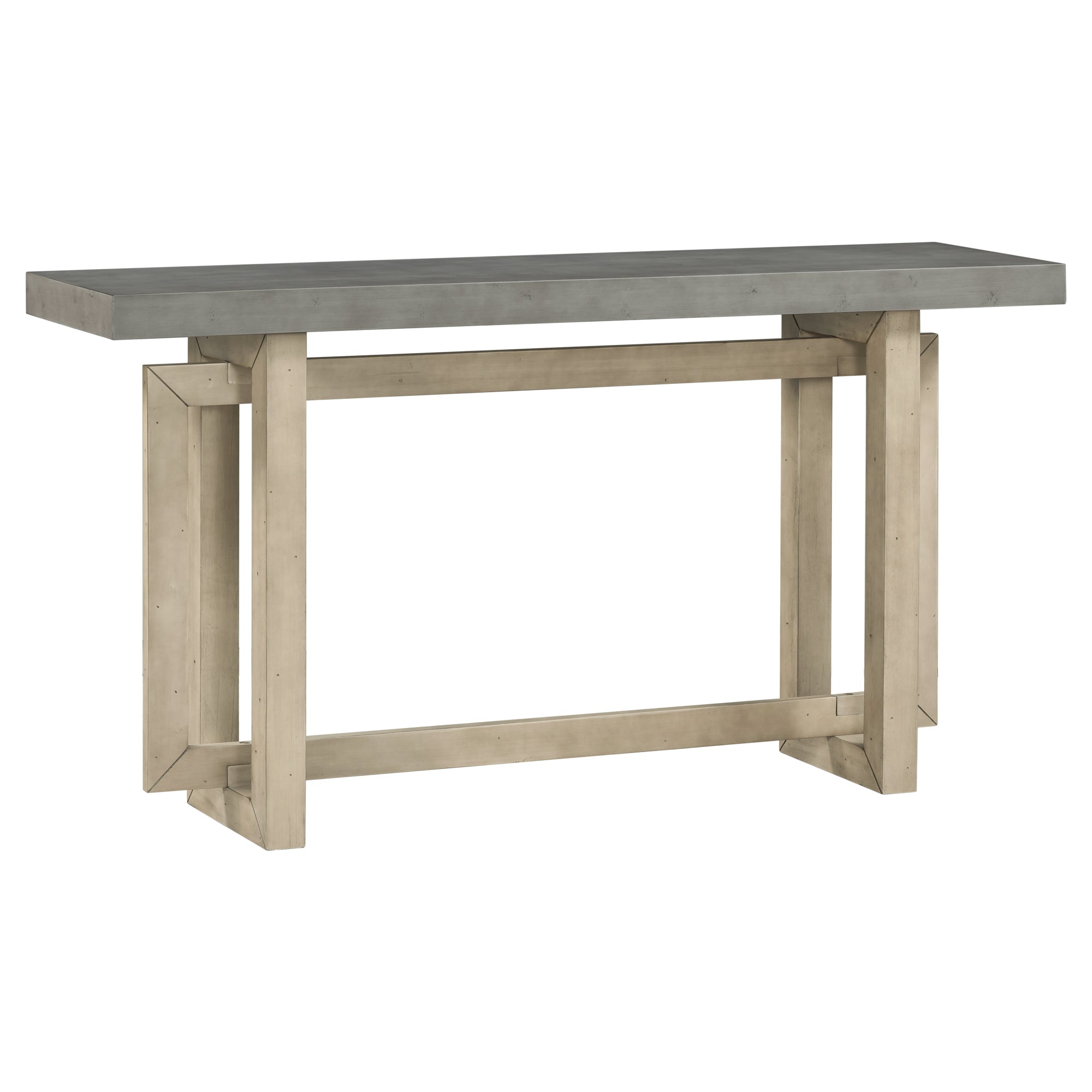 Contemporary Console Table with  Industrial-inspired Concrete Wood Top, Extra Long Entryway Table for Entryway - Gray