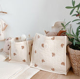 Cute Bear Embroidery Type Finishing Basket For Babies