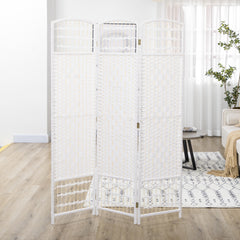 3 Panel Room Divider, Folding Privacy Screen, 5.6' Room Separator - White