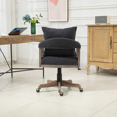 Chair Office Chair Adjustable Swivel Chair Fabric Seat Home Study Chair - Black