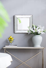 18"x18" Distressed Silver Square Accent Mirror - Traditional Style
