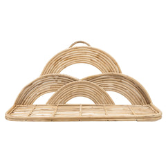 Rattan Wall Decor Tray with Semicircular Accents - Natural
