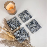 Black Grey Marble Coasters Set of 4
