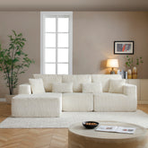 109'' Modular Sectional Sofa, Cloud Sectional Couch with Deep Seat, Modern Modular L-Shape Sofa Couch with Chaise,Upholstered Couches for Living Room Bedroom,No Assembly, (White)