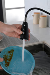 Single Handle Copper Kitchen Faucet - Matte Black