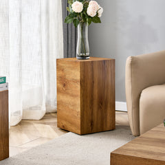 Rustic Minimalist Cube Side Table - Wood