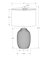 Table Lamp 26"H, Cream Ceramic, Ivory / Cream Shade, Contemporary