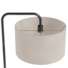 63" Contemporary Metal Floor Lamp in Oil Rubbed Bronze with Beige Linen Shade