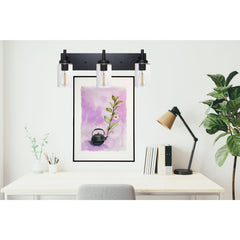 Vanity Bathroom Light Fixture Black 3 Lights Rustic Wall Sconce Lighting with Clear Glass Shade