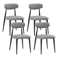 Modern Dining Chairs Curved Backrest Round (Set of 4) - Grey