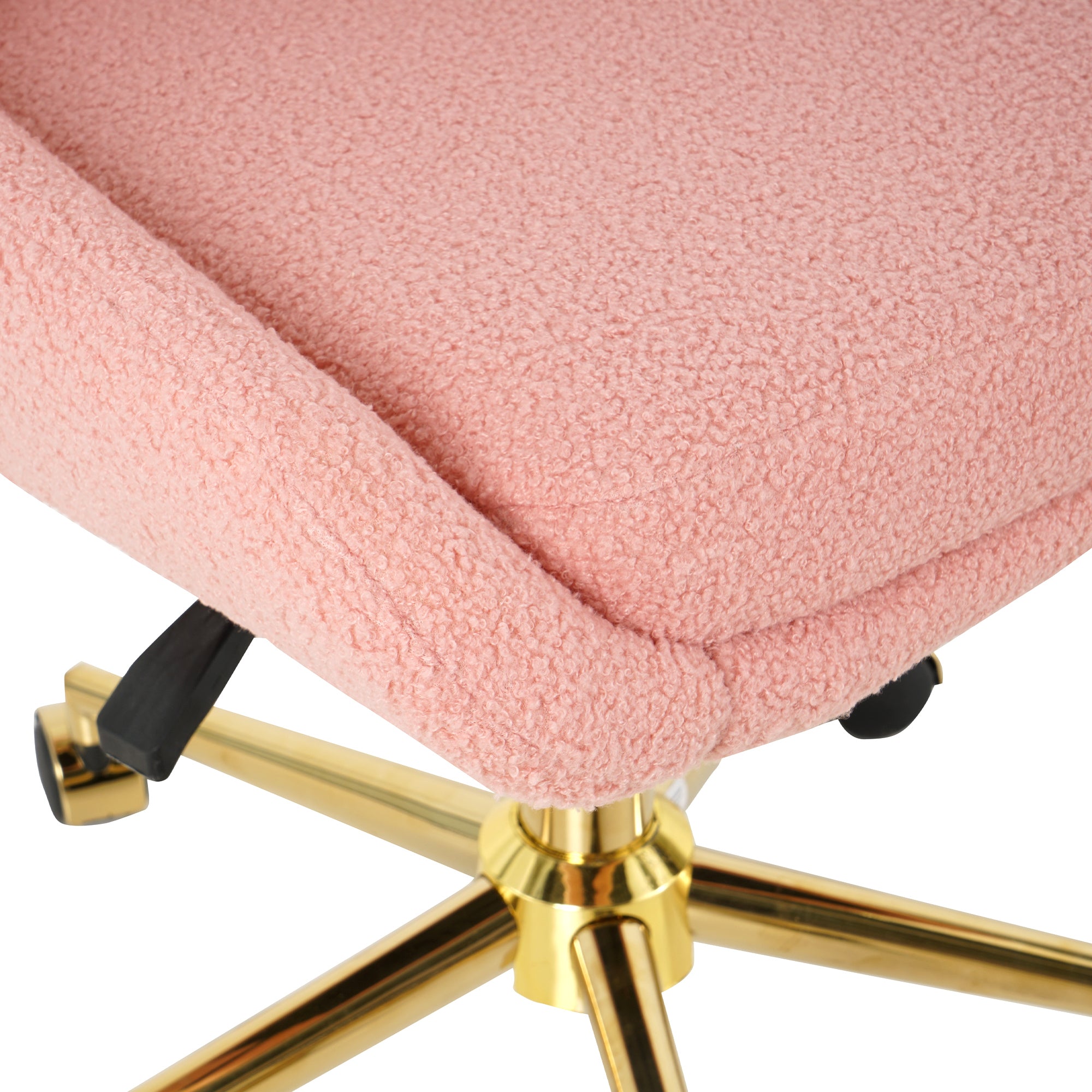 Modern Teddy Fleece Fabric with Gold Legs - Pink
